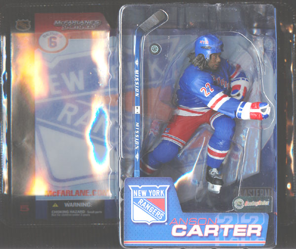 Maillot De Hockey Vintage KOHO Anson Carter New York Rangers - Taille L - Fabriqué Au Canada - Années 2000