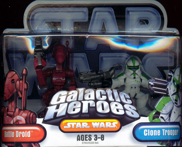 Star Wars Galactic Heroes – Battle Droid & Clone Trooper – Set Di 2 Figure – Per Bambini 3-8 Anni – Giocattoli Stilizzati - 5