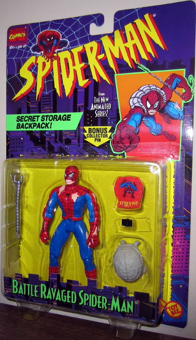 Battle Ravaged Spider-Man Figure Animated Secret Storage Backpack