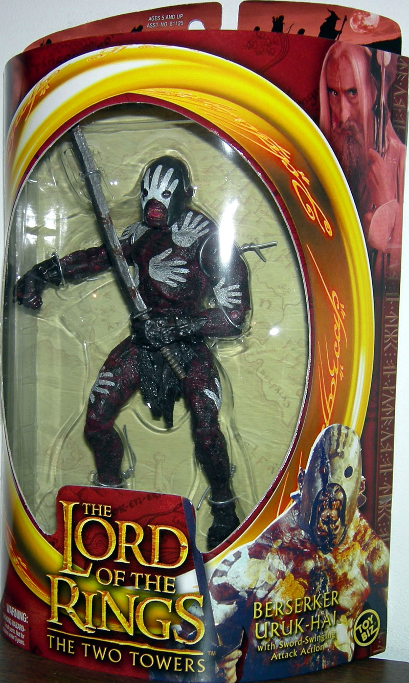 The Lord Of The Rings LOTR Two Towers Action Figure Berserker Uruk-Hai Toy Biz 