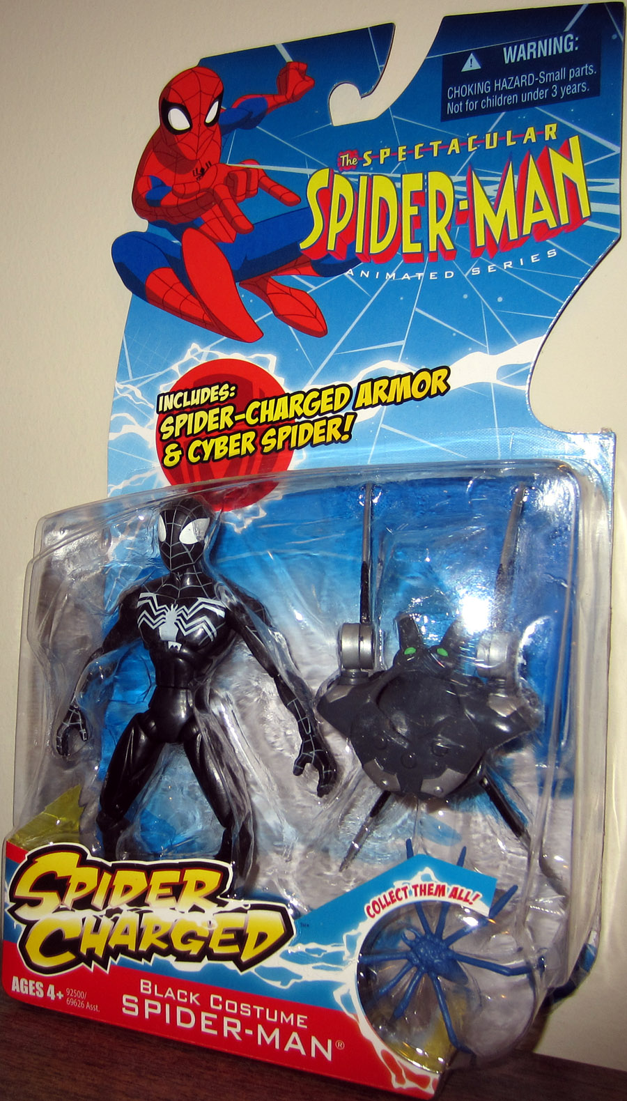 black spiderman action figure toy