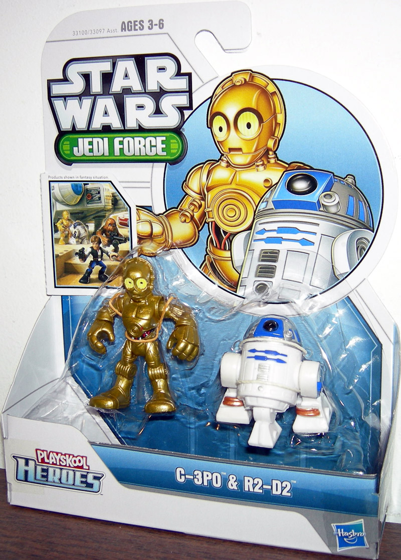 Lot2 Playskool 2.5"Star Wars Galactic Heroes Jedi Force R2-D2 & C-3PO Figure Toy 