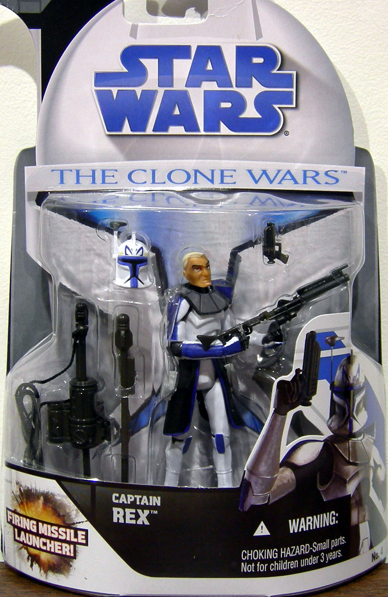 The Clone Wars Action Figure for sale online Hasbro Captain Rex with Firing Missile Launcher Star Wars 