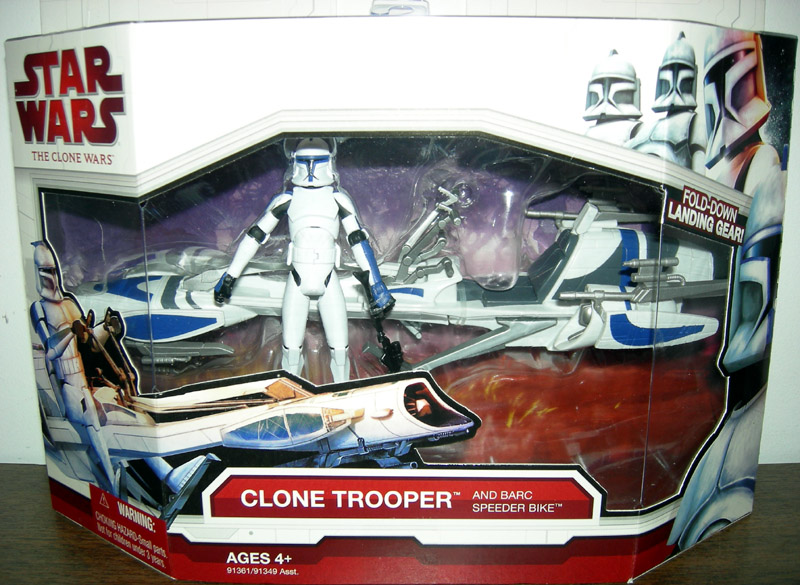 Clone Trooper Action Figure with Barc Speeder Bike Clone Wars