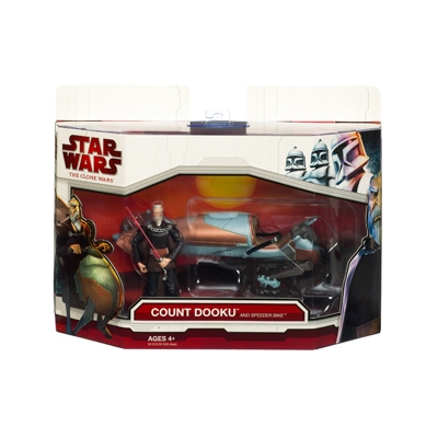 Star Wars Deluxe Speeder Bike Con Conte Dooku – Figura Geonosis Darth Tyranus – 14 Punti Articolazione