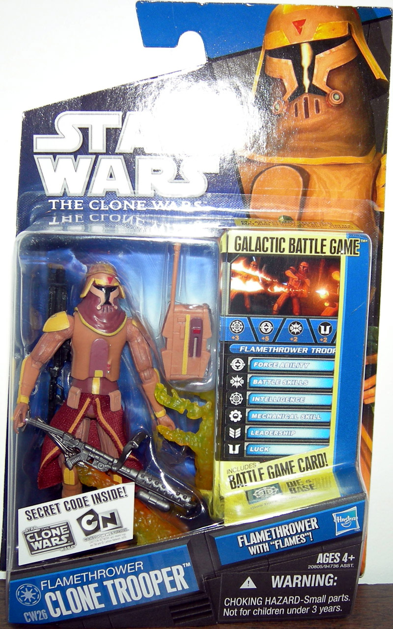 Hasbro Star Wars The Clone Wars Flamethrower Clone Trooper Action Figure for sale online 