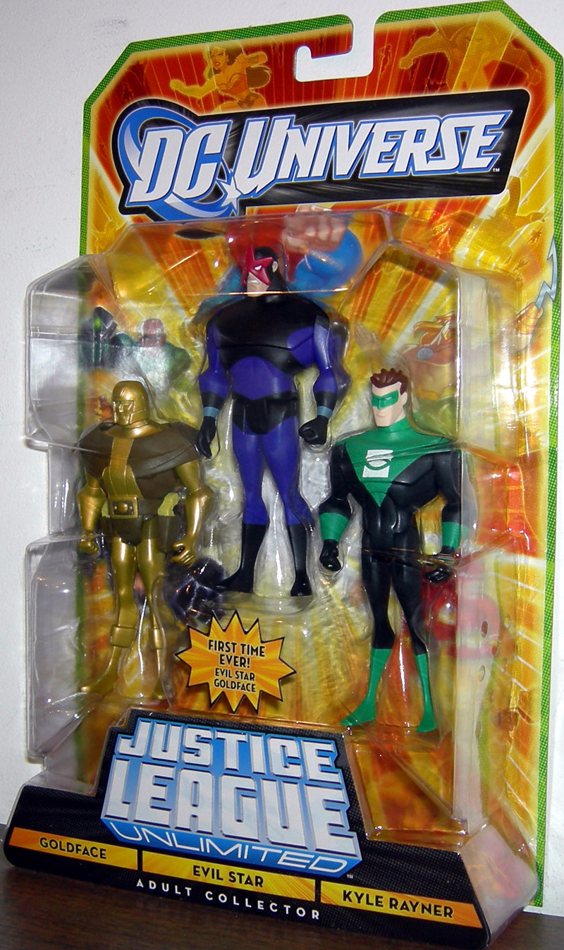 Evil Star Kyle Rayner Mattel DC Universe Justice League Unlimited Action Figure 3Pack Goldface