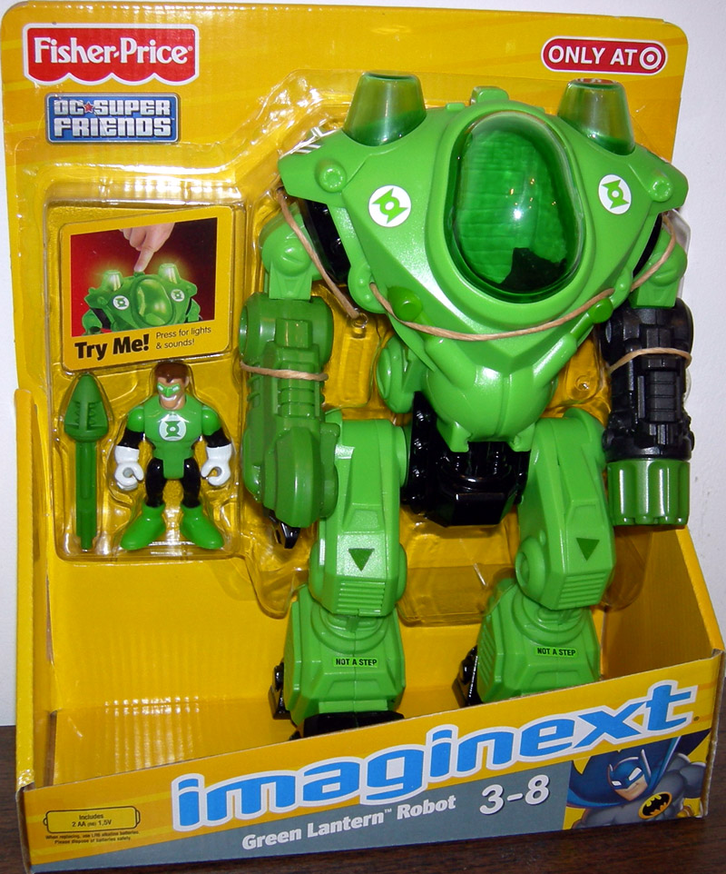 2x Imaginext DC Super Friends Green lantern man fisher price movies Figure toys 