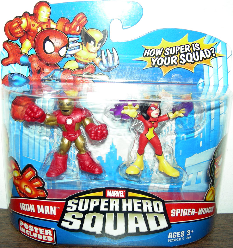 Iron Man & Spider-Woman action figure Marvel Superhero Squad 