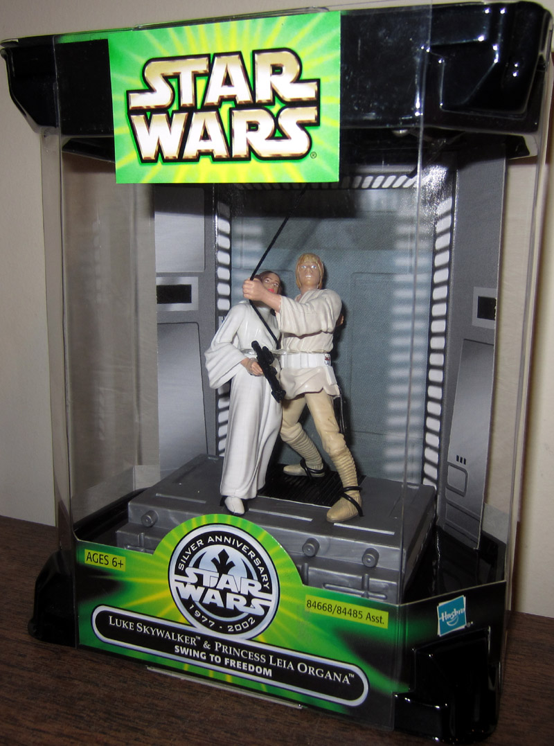 Luke Skywalker Princess Leia STAR WARS Silver Anniversary Swing to Freedom MIB