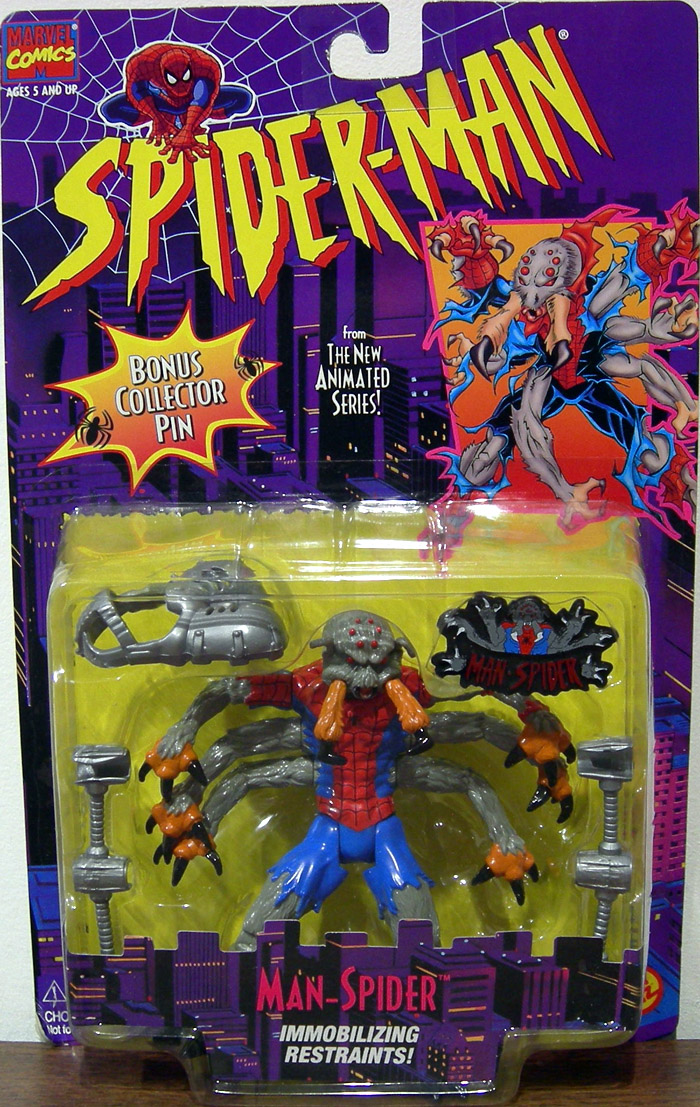 Man-Spider Action Figure Spider-Man Animated Toy Biz