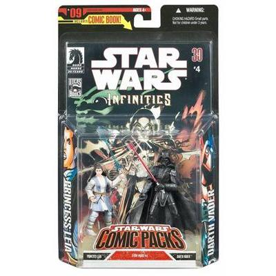 Hasbro Star Wars Galactic Heroes - Set 2 Mini-Figure: Principessa Leia E Darth Vader Per Bambini 3-8 Anni - 3