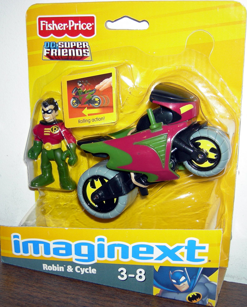 RARE MIP Imaginext Robin W Cycle Action Figure 2013 DC Super Friends for sale online