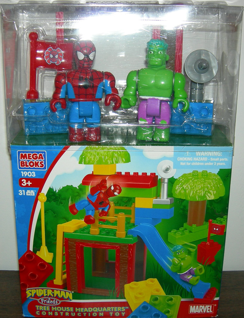 MEGA Bloks Marvel Spiderman & Friends 1903 Tree House Headquarters 31 Pcs Hulk for sale online 