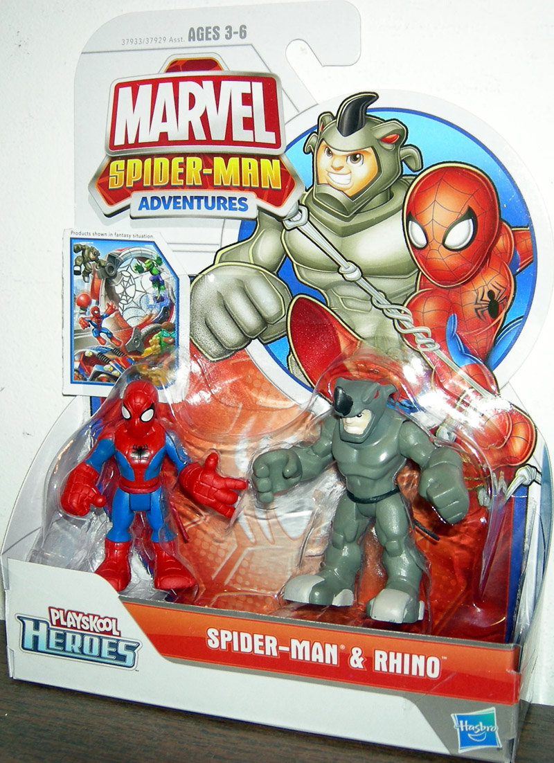 Rhino 2 Figuren Playskool Heroes Marvel SPIDERMAN Adventures Spider-Man