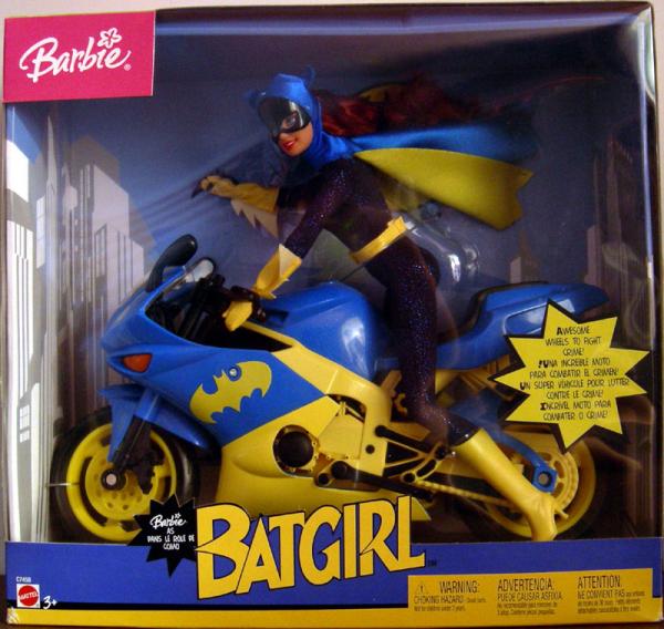 Barbie as Batgirl with motorcycle