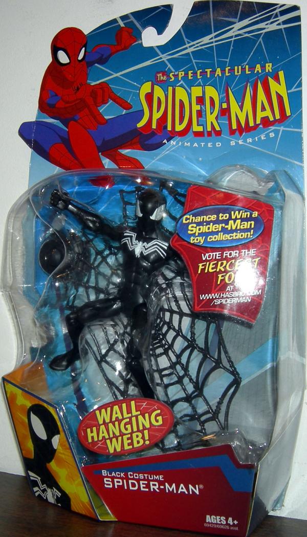 Black Costume Spider-Man with Wall Hanging Web Spectacular Animated