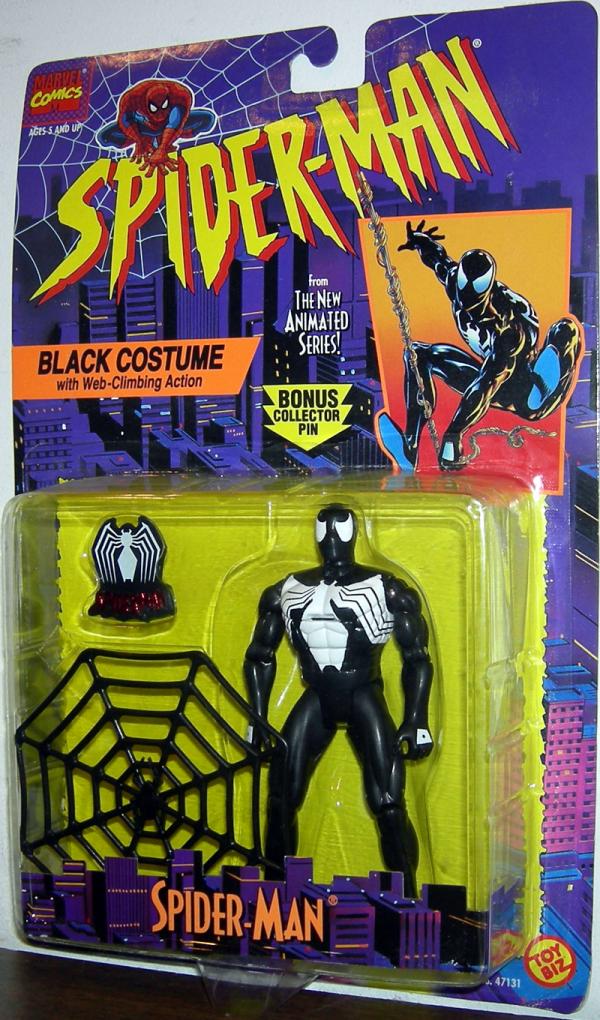 Black Costume Spider-Man, web-climbing action (Spider-Man Animated)