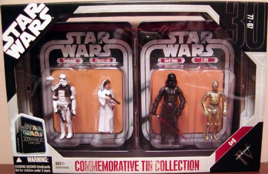 STAR WARS TIN COLLECTION W/ 4 figures DARTH VADER++++ 