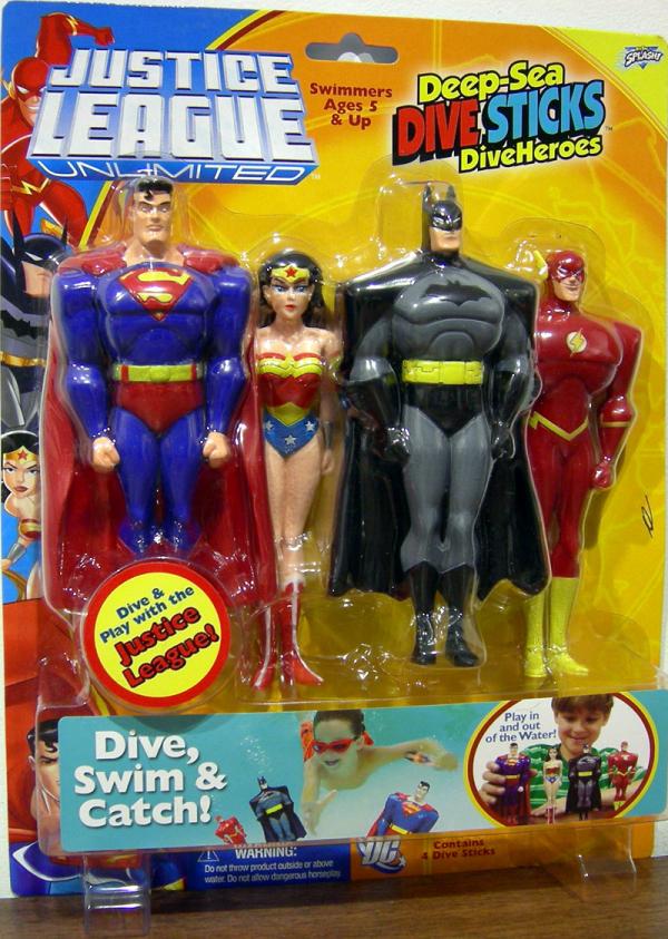 Justice League Unlimited Deep-Sea Dive Sticks DiveHeroes 4-Pack