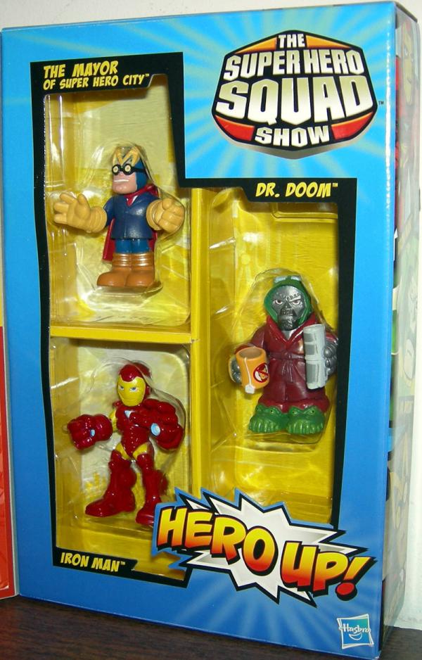Iron Man, The Mayor of Super Hero City and Dr. Doom (Super Hero Squad)