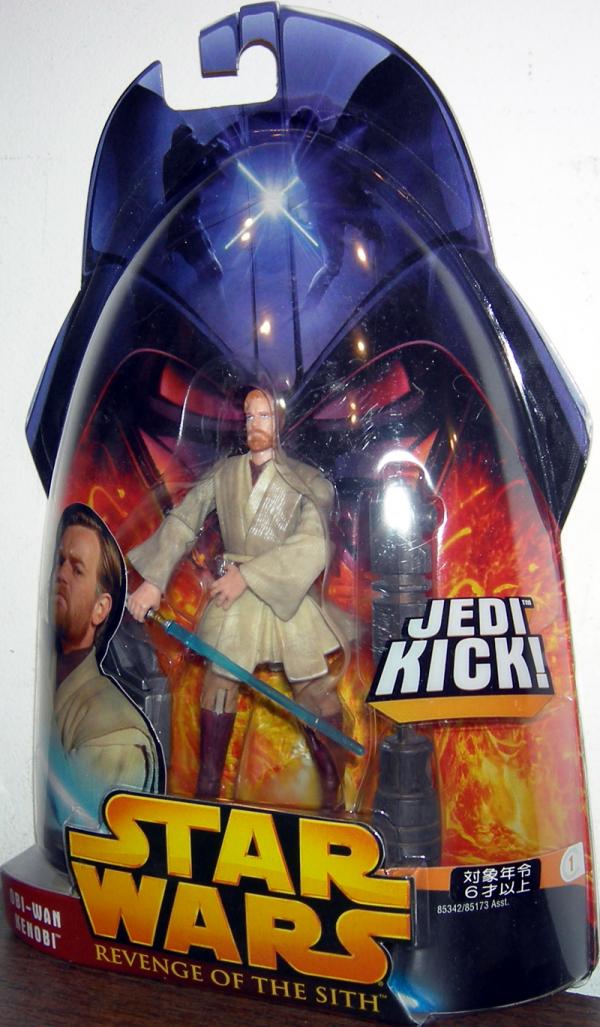 Hasbro Star Wars Revenge of the Sith Obi-Wan Kenobi Jedi Kick Action Figure for sale online