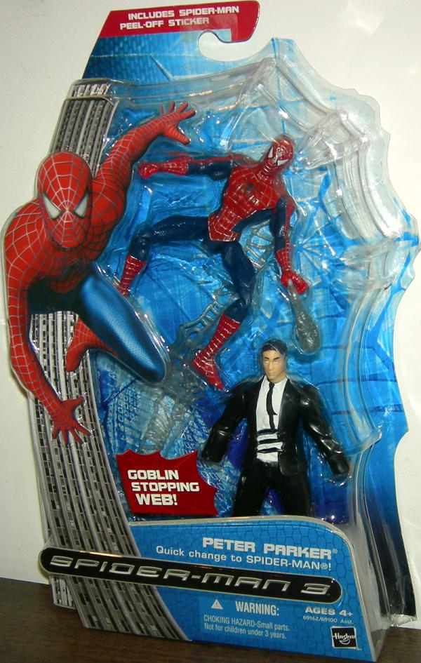 Peter Parker quick change to Spider-Man (Spider-Man 3)