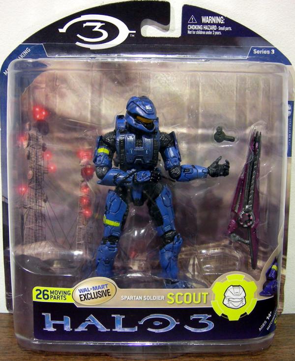 Spartan Soldier Scout (Halo 3, series 3, blue, Wal-Mart Exclusive)