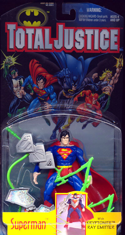 Superman 1996 DC Kenner Total Justice Figure With Kryptonite Ray Emitter C5 for sale online 
