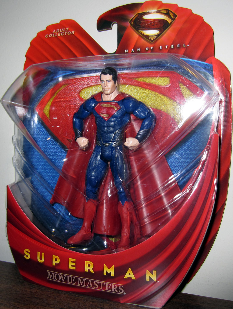 Man of Steel Mattel Movie Masters Superman en costume noir figurine yeux rouges